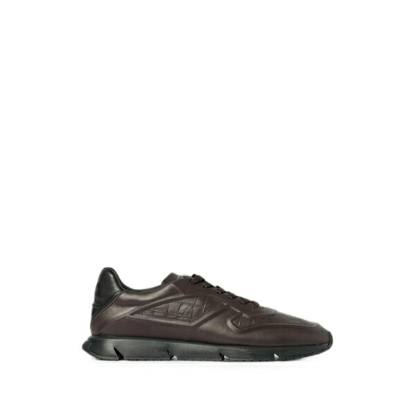 セサーレパシオッティ メンズ スニーカー シューズ Crocodile-effect leather sneakers Brown｜asty