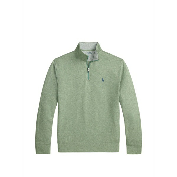 ラルフローレン メンズ パーカー・スウェットシャツ アウター Quarter-zip logo-embroidered sweater Green｜asty