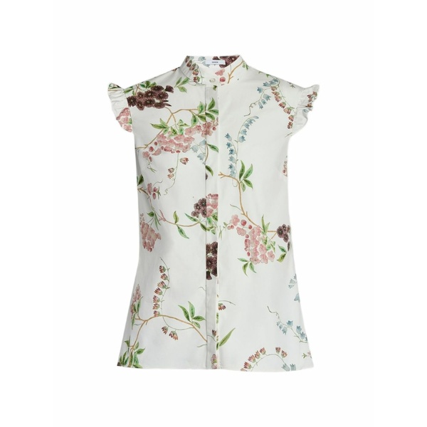 アーデム レディース シャツ トップス Ruffled floral-print shirt White｜asty