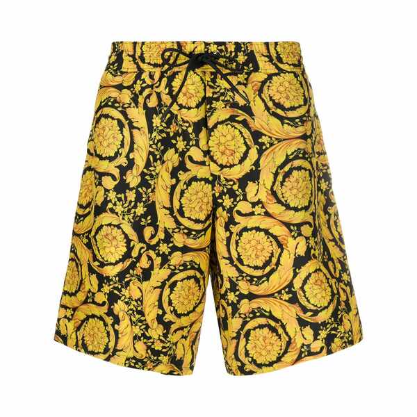 ヴェルサーチ メンズ カジュアルパンツ ボトムス Barocco board shorts Black｜asty