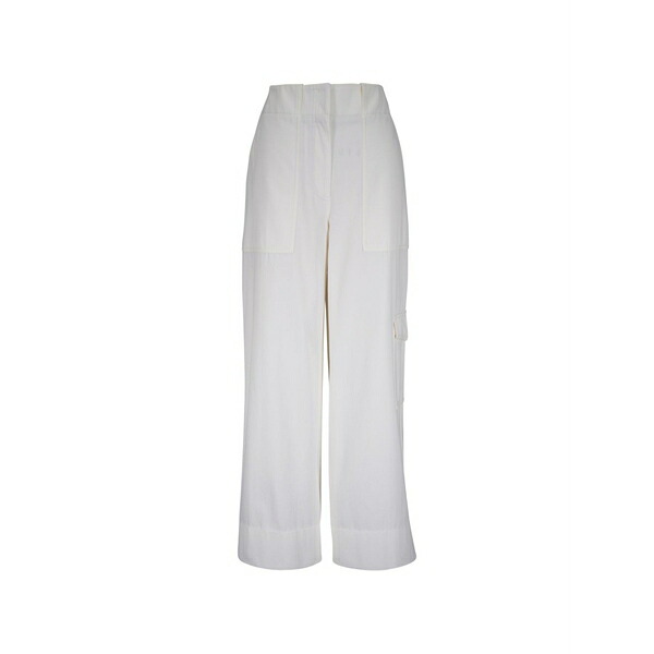 アクリス プント レディース カジュアルパンツ ボトムス Patch-pocket cropped trousers White｜asty