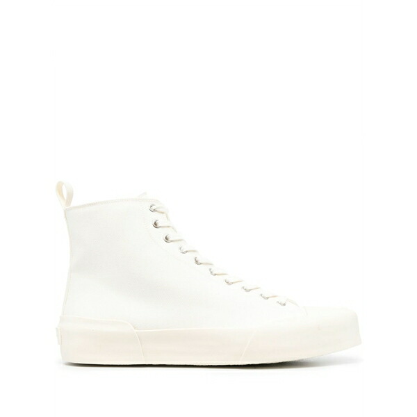 ジル・サンダー メンズ スニーカー シューズ High-top leather sneakers White|asty