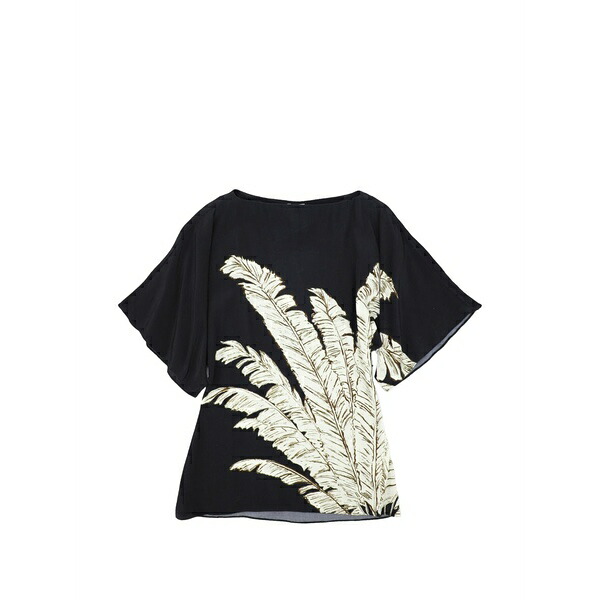 へマント&ナンディータ レディース シャツ トップス Palm boat-neck blouse Black|asty