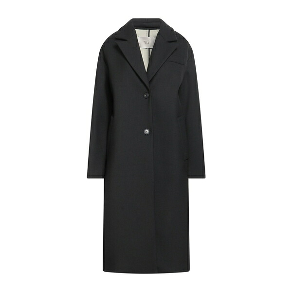 【貨物輸送無料】 テラ レディース 上衣＆上衣 アウター Coats Black レディースファッション-コート・ジャケット