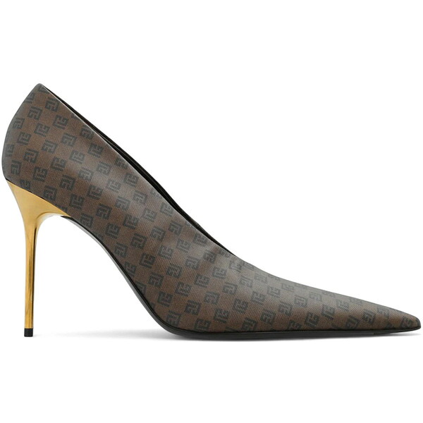 Balmain バルマン レディース スニーカー  【Balmain Monogrammed Stiletto Pumps Brown Black (Women)】  サイズ EU_39(25cm) Brown/Black