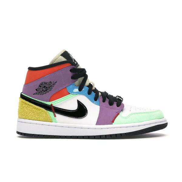 Jordan ジョーダン レディース スニーカー 【Jordan 1 Mid SE Multi-Color (Women's)】 サイズ US_9.5(26.5cm) White/Black-Lightbulb-Team Orange