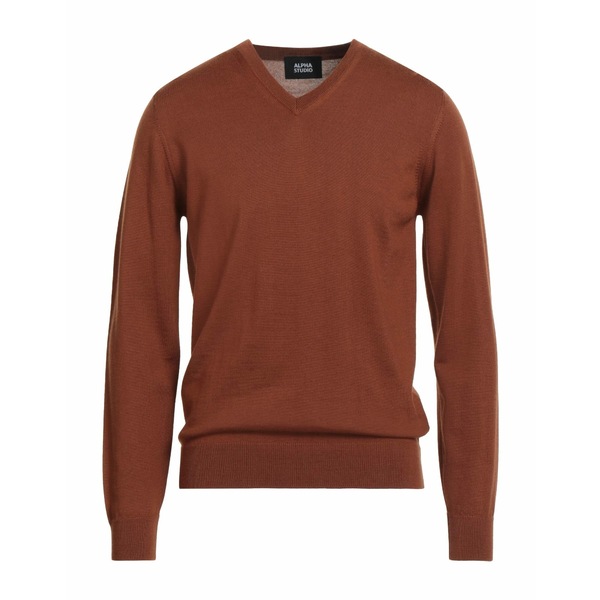 【貨物輸送無料】 アルファス テューディオ メンズ 編み物\u0026スウェーター アウター Sweaters Brown
