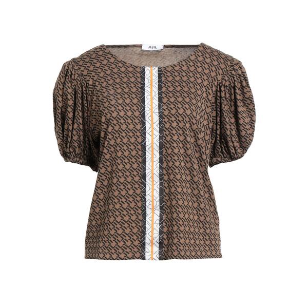 【送料無料】 ジジル レディース Tシャツ トップス T-shirts Brown