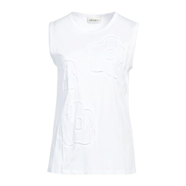 【送料無料】 メイメイジェイ レディース Tシャツ トップス Tank tops White|asty
