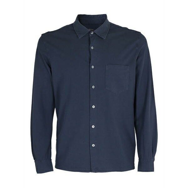 アルテア メンズ プルオーバー トップス Long sleeve button-up shirt Blue