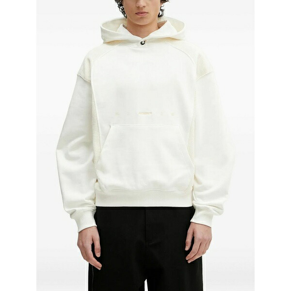 アーダーエラー メンズ パーカー・スウェットシャツ アウター Panelled-fabric hoodie Neutrals トップス-メンズファッション-パーカー