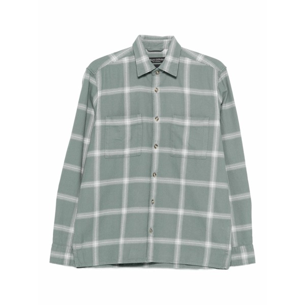 マルコポーロ メンズ シャツ トップス Check-pattern shirt Blue