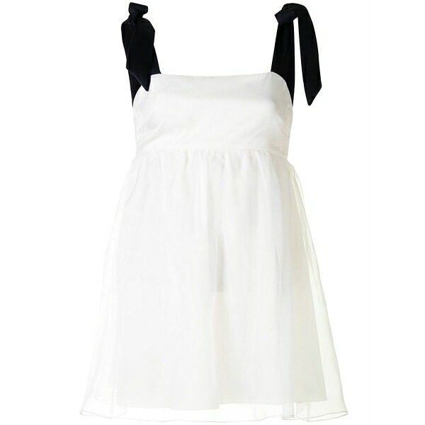 マッグロー レディース シャツ トップス Petal empire-line organza blouse White｜asty