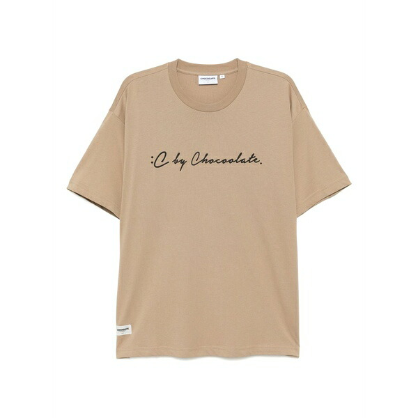 黒茶 メンズ プルオーバー トップス Logo-print t-shirt Brown