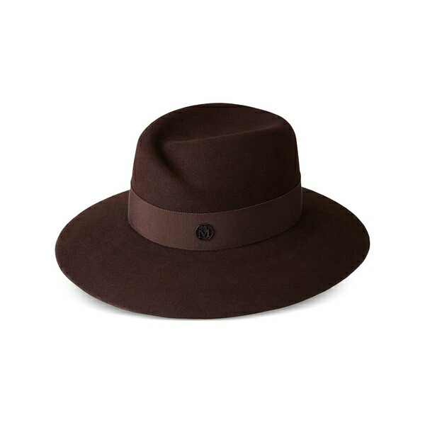 メゾンミッシェル  レディース かぶり笠 添え物 Virginie wool hat Brown
