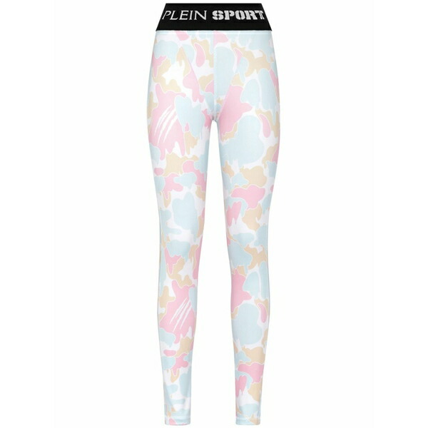 プレインスポーツ レディース カジュアルパンツ ボトムス Camouflage-print logo-waistband leggings Blue