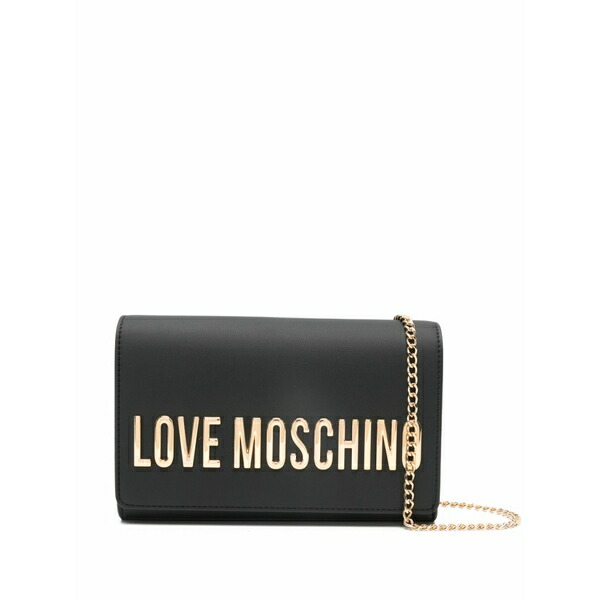 優しいこと モスキーノ レディース ショルダーバッグ 御徒面子 Logo chain crossbody bag Black