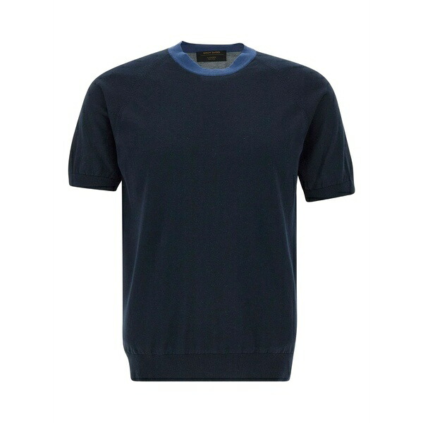 グランサッソ メンズ ティーシャツ トップス Cotton t-shirt Blue Tシャツ・カットソー-トップス-メンズファッション