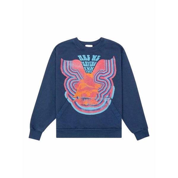 ルード メンズ パーカー・スウェットシャツ アウター Kangaroo-pocket graphic sweatshirt Blue トップス-メンズファッション