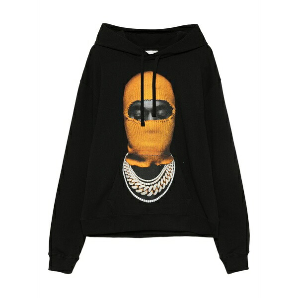 インノミネイト メンズ パーカー・スウェットシャツ アウター Balaclava-print cotton hoodie Black メンズファッション-パーカー-トップス