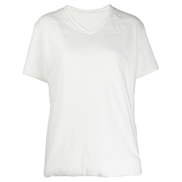 マルタンマルジェラ レディース プルオーバー トップス Padded v-neck t-shirt White
