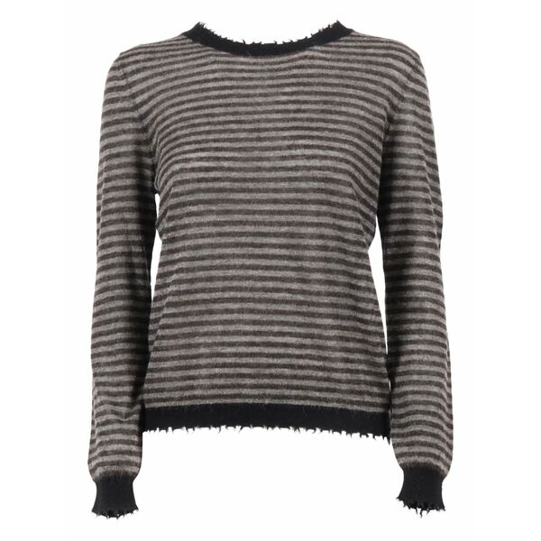 カングラ  レディース ニット\u0026セーター アウター Striped frayed-edge sweater  Grey