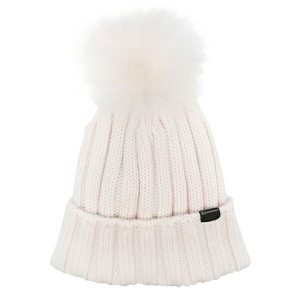 毛糸 分限者 レディース かぶり笠 付属品 Logo-patch knitted beanie White