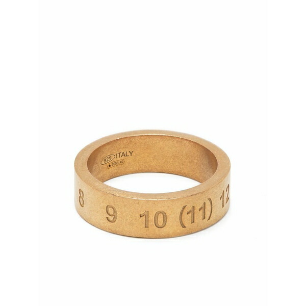 マルタンマルジェラ メンズ 輪っか 佩び物 Numbers-motif engraved ring -