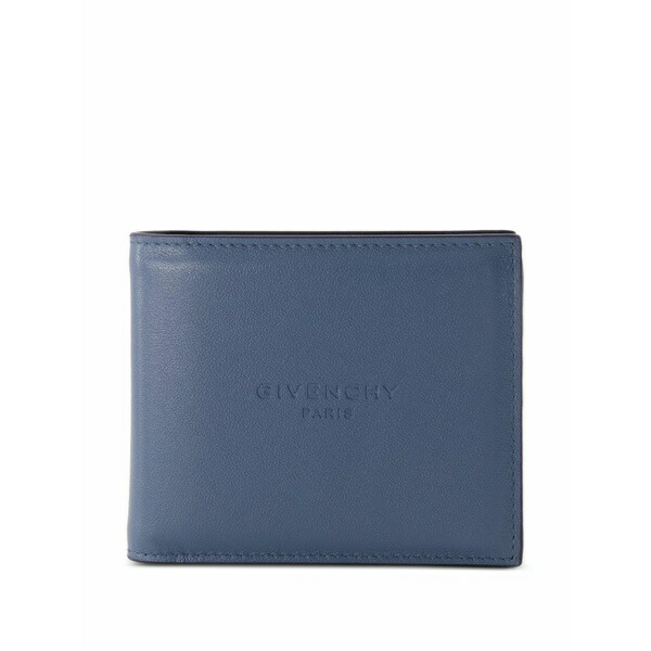 ジバンシー メンズ 紙入れ 付属品 Embossed logo flap wallet Blue