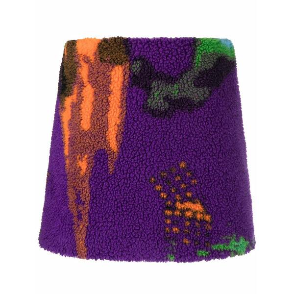 エムエスジイエム レディース スカート ボトムス Printed shearling-design skirt Purple|asty