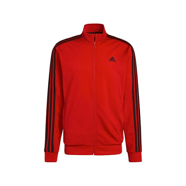 アディダス メンズ 上衣＆上衣 アウター Primegreen 3-stripes sweatshirt Red