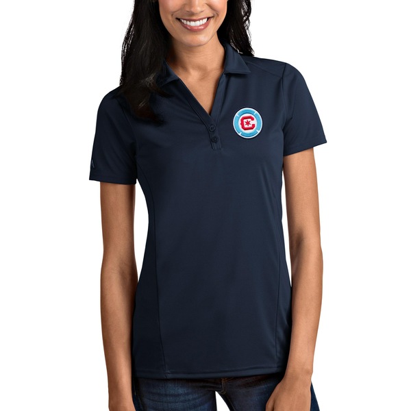 アンティグア レディース ポロシャツ トップス Chicago Fire Women's Antigua Logo Polo 2021春の新作 【送料無料（一部地域を除く）】 Tribute Navy