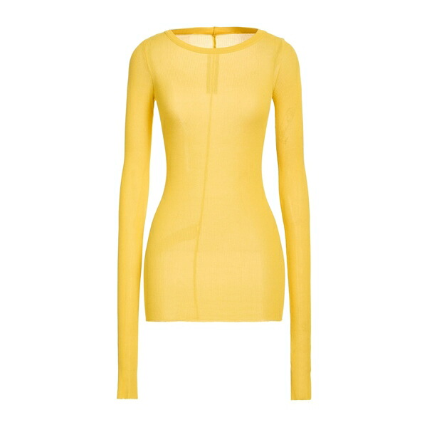【送料無料】 リックオウエンス レディース Tシャツ トップス T-shirts Yellow｜asty 34,970円