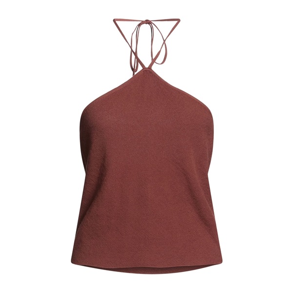 【送料無料】 セミクチュール レディース Tシャツ トップス Tops Brown|asty