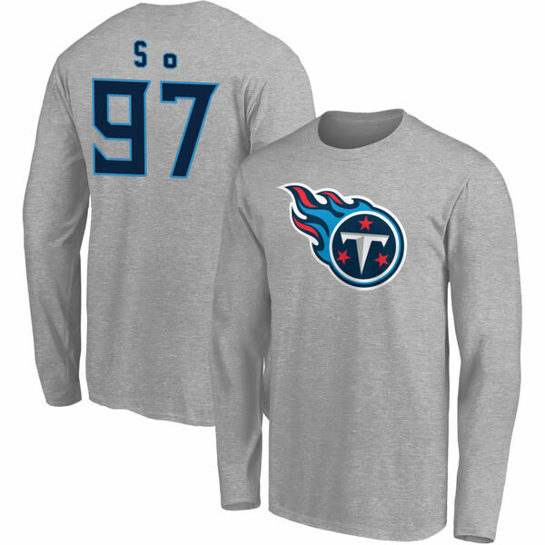ふるさと納税 ファナティクス メンズ Tシャツ トップス Tennessee Titans Fanatics Branded Team Authentic Custom Long Sleeve TShirt Gray - www.centroclinicoacras.com.br