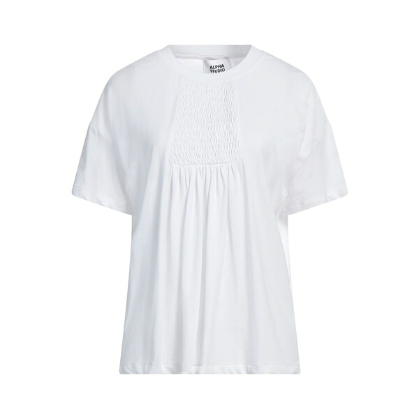 【貨物輸送無料】 アルファス テューディオ レディース ティーシャツ トップス T-shirts White Tシャツ・カットソー-トップス-レディースファッション