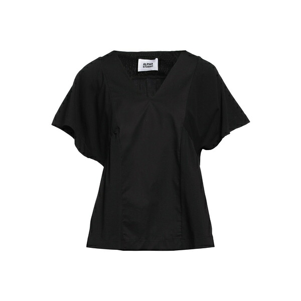 【送料無料】 アルファス テューディオ レディース Tシャツ トップス T-shirts Black