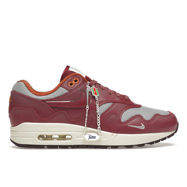 Nike ナイキ メンズ スニーカー 【Nike Air Max 1 Patta Waves Rush Maroon (with Bracelet)】 サイズ US_12.5(30.5cm) Metallic Silver/Rush Maroon