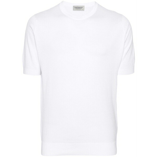 ジョンスメドレー メンズ ニット\u0026セーター アウター Kempton knitted cotton t-shirt White