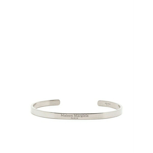 マルタンマルジェラ メンズ ブレスレット・バングル・アンクレット 付属物 Logo-engraved cuff bracelet Silver