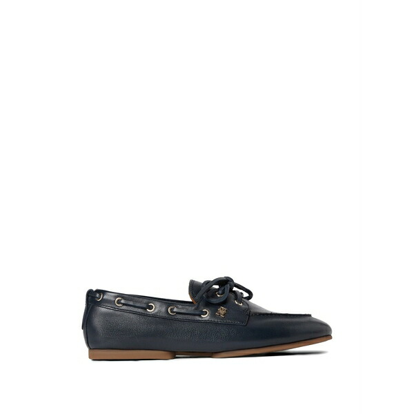 トミー ヒルフィガー レディース スリッポン・ローファー シューズ Lace-up monogram boat shoes Blue