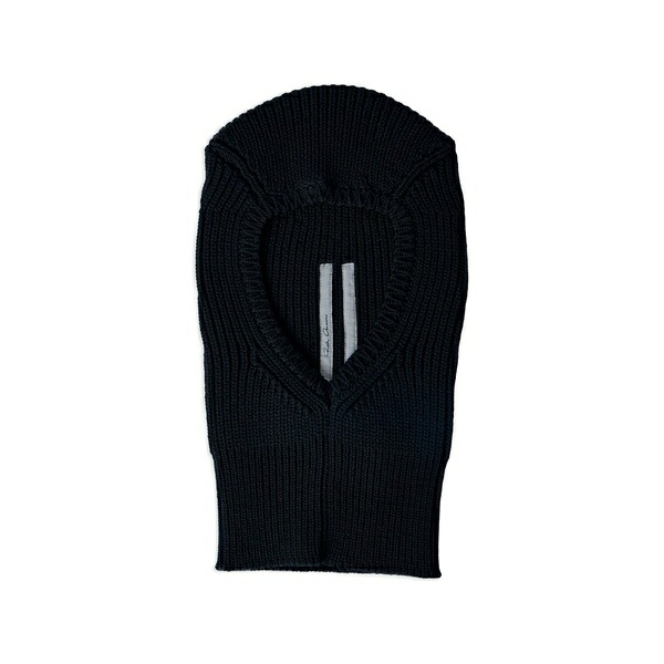 リックオウエンス レディース かぶり笠 添え物 Ribbed balaclava Black