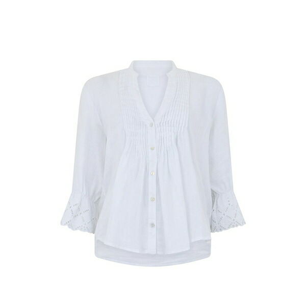 １２０％リノ レディース シャツ トップス Buttoned shirt White