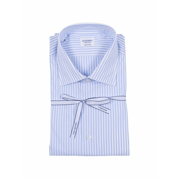 マッザレッリ メンズ シャツ トップス Striped-pattern slim-fit shirt White｜asty