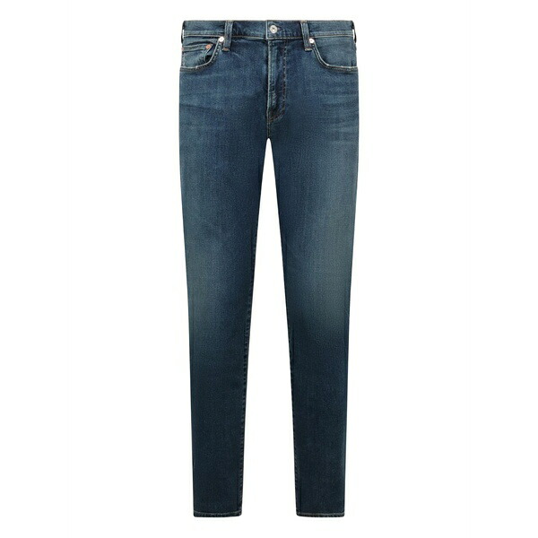 シチズンズ オブ 人間らしさ メンズ ジーンズズボン下 ボトムス Engraved-logo patch straight-leg jeans Blue
