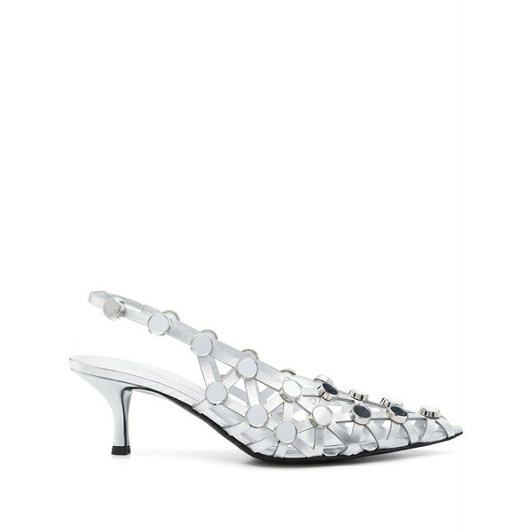 ジ アティコ レディース パンプス シューズ Grid slingback pumps Silver