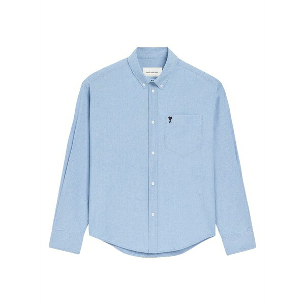 意中の女 メンズ プルオーバー トップス Ami de coeur embroidered shirt Blue