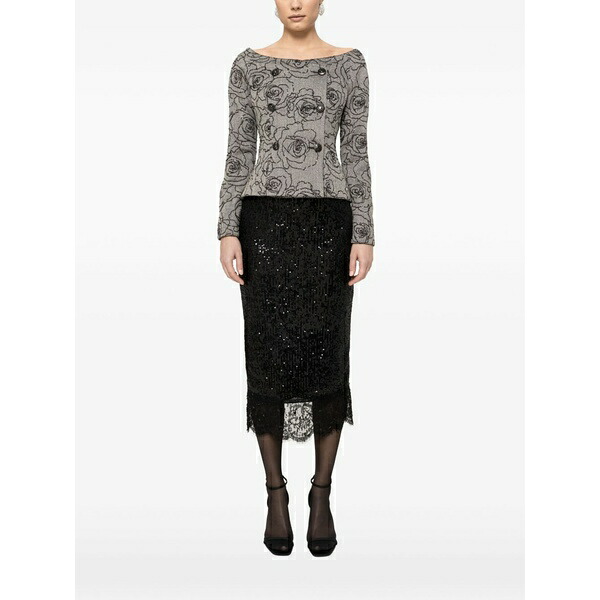 ニッサ レディース 上衣＆上衣 アウター Sequin-embellished blazer Grey