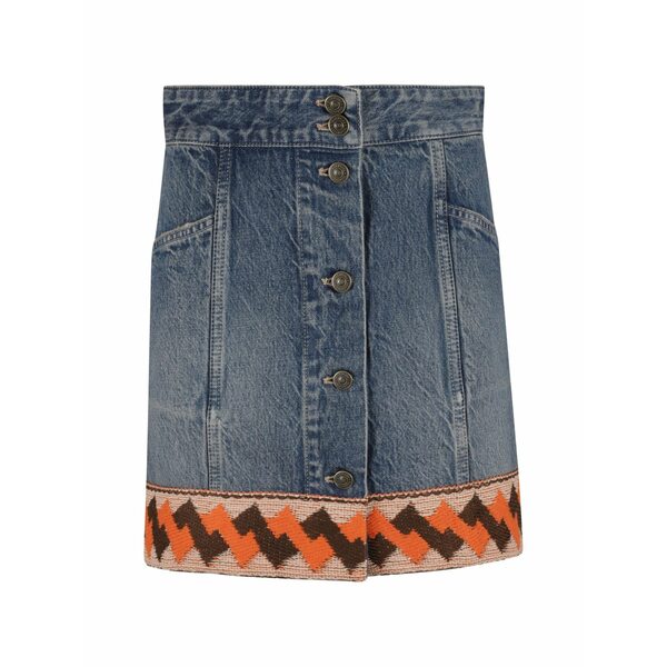 ヴァレンティノ ガラヴァーニ レディース スコート ボトムス Jacquard-trim mini skirt Blue