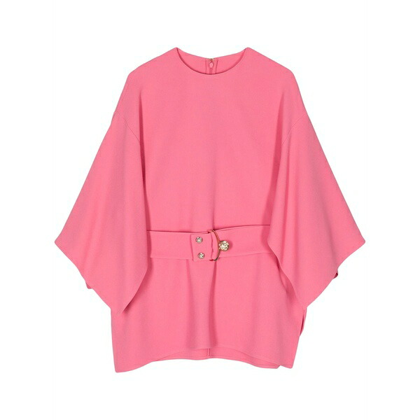 エリー 勤務 レディース ティーシャツ トップス Cady belted silk blouse Pink レディースファッション-トップス-シャツ・ブラウス